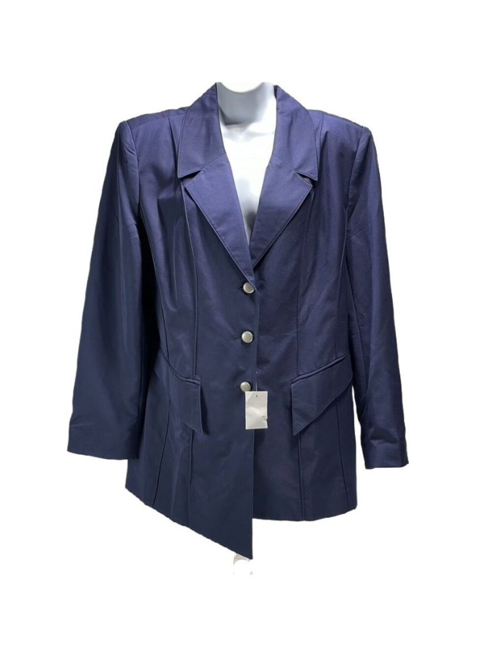 Apart Womens Navy Blazer Jacket Size 12 With Button Closure & Notched Lapel